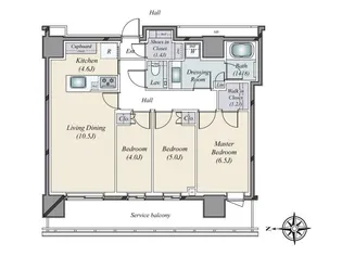THE YOKOHAMA FRONT TOWER【38階】の間取り