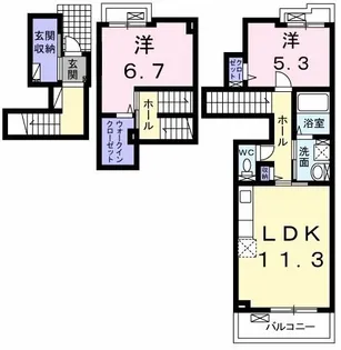 ウィステリア西砂I【2階】の間取り