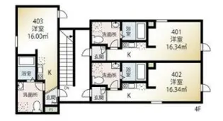 フィオーネ北千住【4階】の間取り