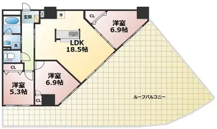 カゼマチテラス【3階】の間取り