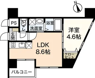 広島県広島市中区富士見町【マンション】の間取り