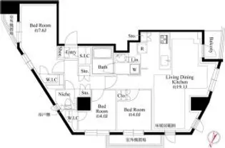 東京都目黒区洗足1【マンション】の間取り