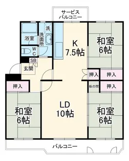 吹上団地8-2【5階】の間取り