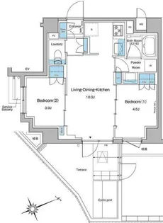 ルフォンプログレ中野坂上【1階】の間取り