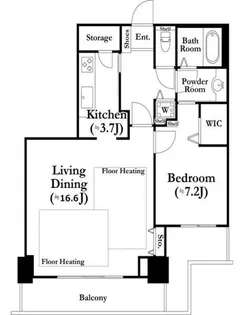 河田町ガーデン 1号棟【7階】の間取り