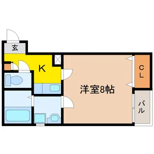 クレフラスト愛宕橋C【1階】の間取り