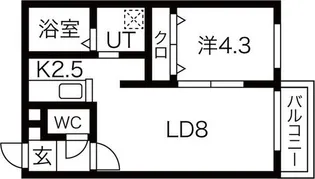 ”Usul”菊水(ウスール)【4階】の間取り
