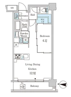ジオエント中野弥生町【4階】の間取り
