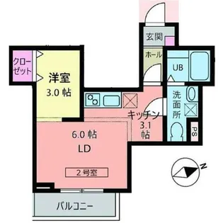 メリディアン吉岡弐番館【2階】の間取り