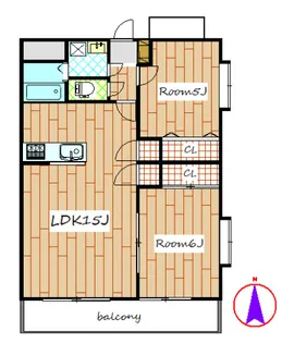 バルパレー城西【4階】の間取り