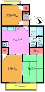 セジュールヨシワ【2階】の間取り