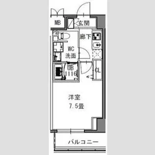 S-RESIDENCE新御徒町WEST【3階】の間取り