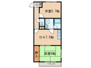 グローリィ桜ヶ丘 S棟【2階】の間取り