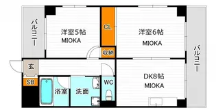 サンライズマンション【5階】の間取り