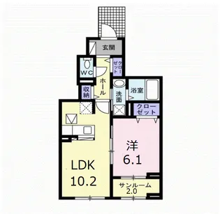 アインツ ホワイト【1階】の間取り