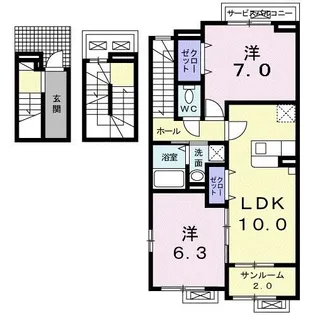 メゾン・ド・リアンXII【3階】の間取り