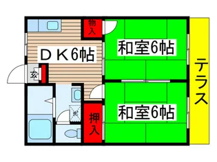 スカイハウジング【1階】の間取り