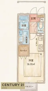 シャルム理科大【1階】の間取り