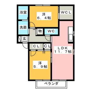 MAST TOWN愛野II S【1階】の間取り