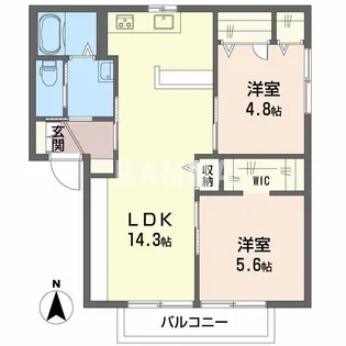 リヴィエール C棟【2階】の間取り
