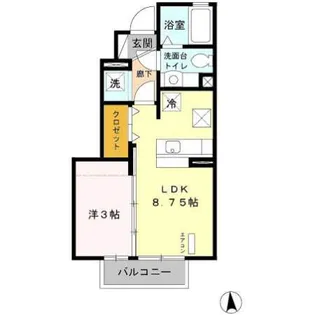 ヴィラパティオII【1階】の間取り