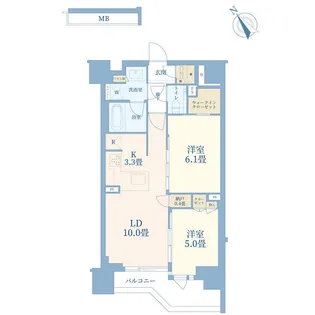 シティハウス中目黒ステーションコート【6階】の間取り
