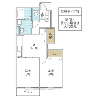 クレンツェントハオスS B棟【2階】の間取り