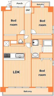 阪東橋パークテラス【9階】の間取り