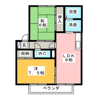 ドミール西平A【1階】の間取り