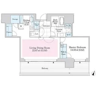 六本木グランドタワーレジデンス【10階】の間取り