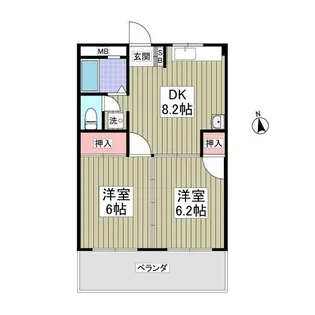 とくしんハイツ【2階】の間取り