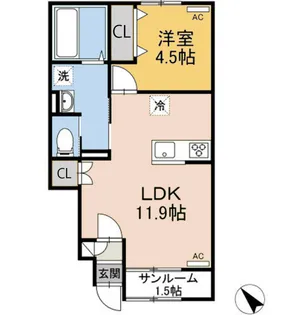 サントーシャ【1階】の間取り