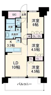 スカイグランデ津田沼【10階】の間取り