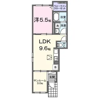城南2丁目アパートB【1階】の間取り