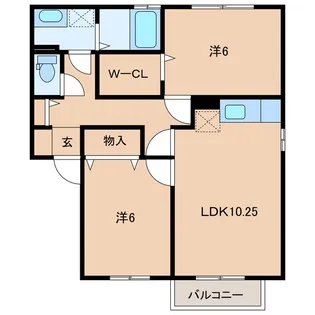 フローレス・リーベAB【2階】の間取り