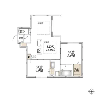 グランメール安東【1階】の間取り
