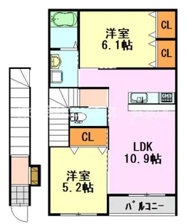 ユニヴァリィ プランドール【2階】の間取り