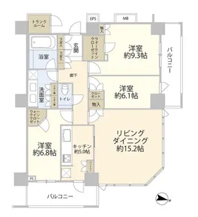 THE KOSUGI TOWER【49階】の間取り