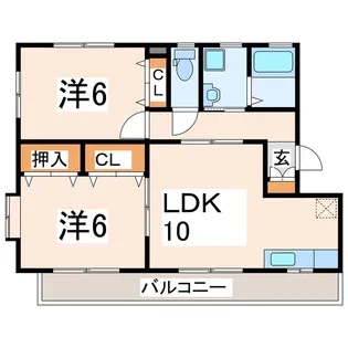 ピークスビュー若葉【2階】の間取り