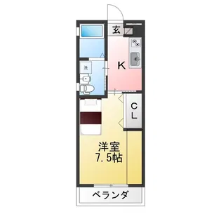プレステージ湊【2階】の間取り