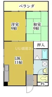 渡辺コーポ【4階】の間取り