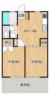 カレントハウスI【1階】の間取り