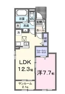 ラフィーネ・ヴィシン【1階】の間取り
