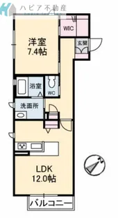 アプリコット南花岡【1階】の間取り