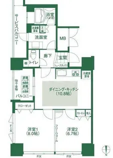 アルグラッド ザ・タワー心斎橋【23階】の間取り
