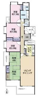 藤和ライブタウン新在家【4階】の間取り