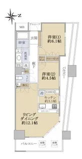 さきタワー・サンクタス尼崎駅前【6階】の間取り