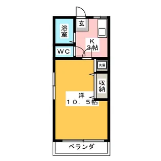 シティハイムパークサイド【2階】の間取り