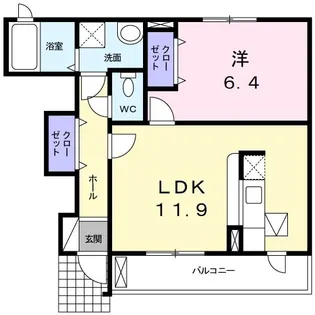 メゾン花水木 II【1階】の間取り