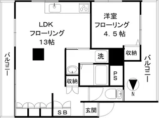 荒井マンション 手無 事業用相談 10末退 角部屋 リノベ 光配線【3階】の間取り